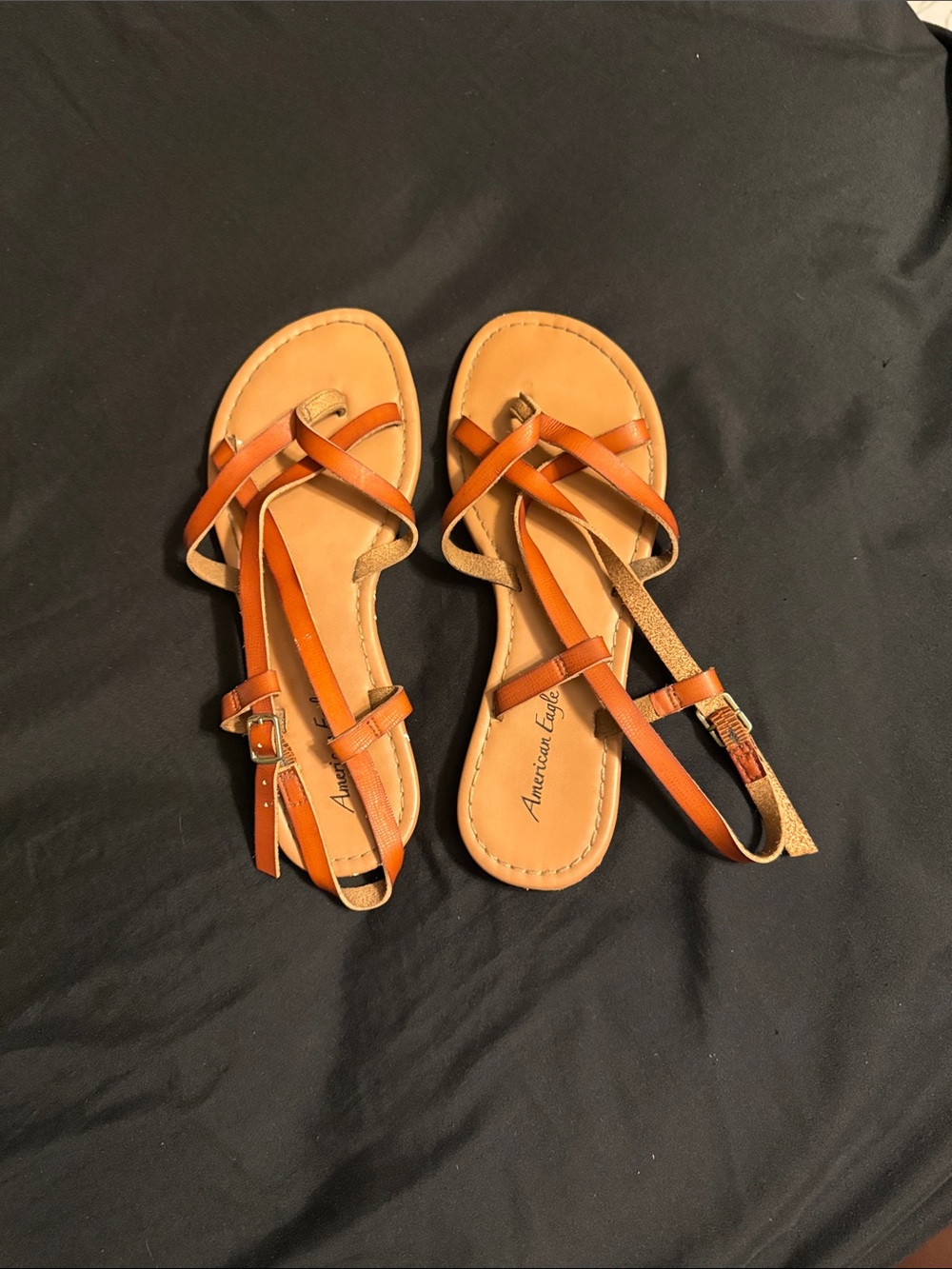 American Eagle Outfitters Brown/Tan Crisscross Strap Women's Sandals